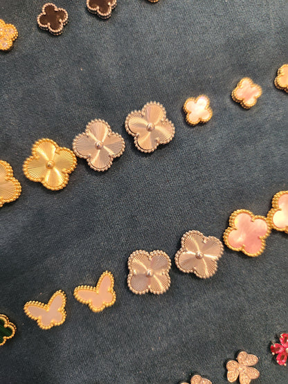 Aros Clovers Laser Trébol Plateado