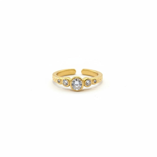 Anillo Ajustable Trilogía · Baño de Oro 18k
