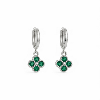 Aros Mini Clovers Mini Verde Plateado