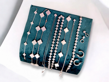 Esclava Mini Clover Plateado