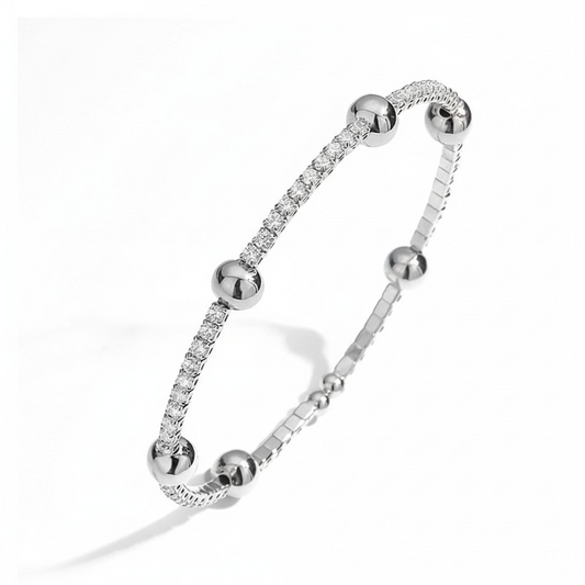 Pulsera Orbit Ajustable - Baño de Rodio