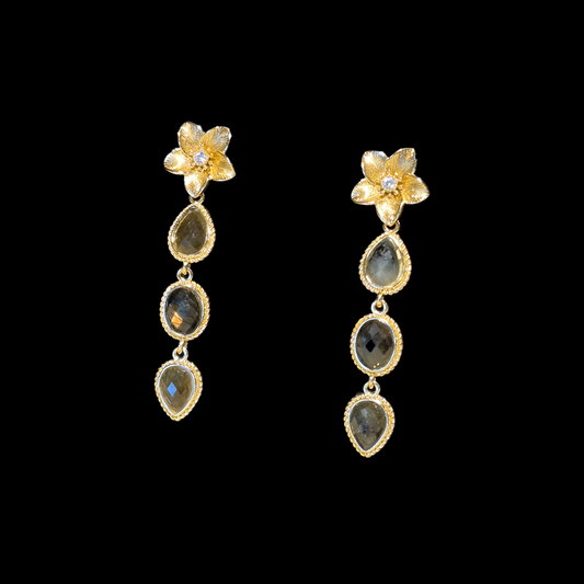 Aros Flor con Piedras