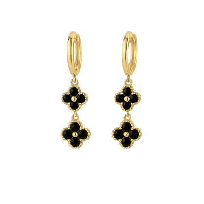 Aros Trébol Doble Mini Clovers Negro