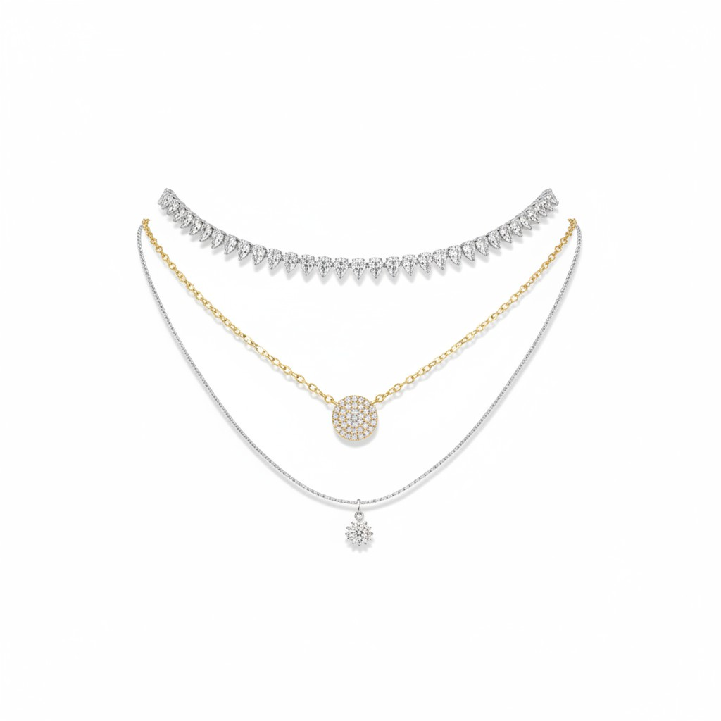 Collar Tennis Gotas - Rodio