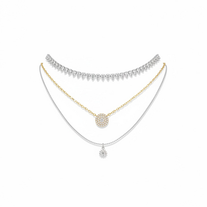 Collar Tennis Gotas - Rodio