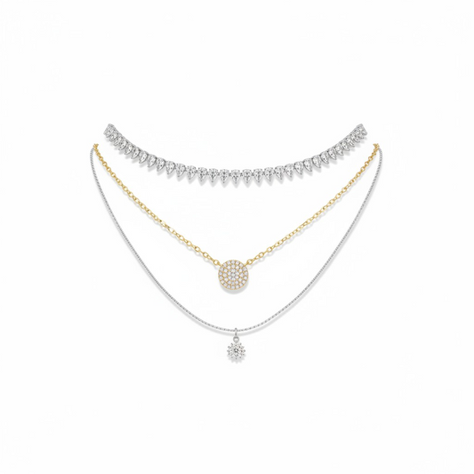 Collar Tennis Gotas - Rodio