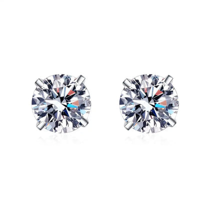 Studs Moisanitas 2ct Plata 925 - Ámbar Joyas