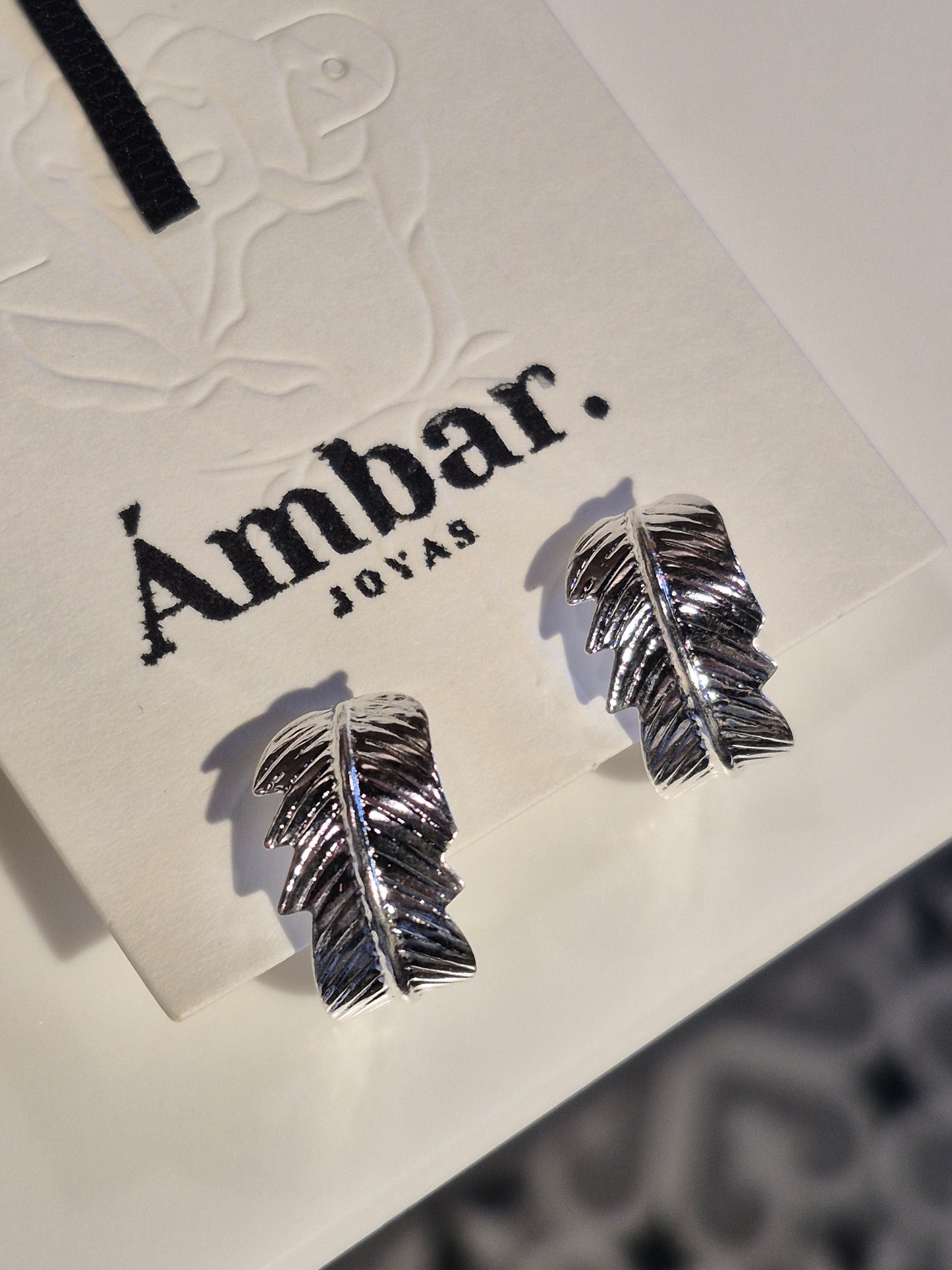 Aros Pluma  – Baño de Rodio