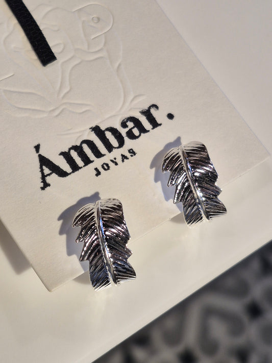 Aros Pluma  – Baño de Rodio
