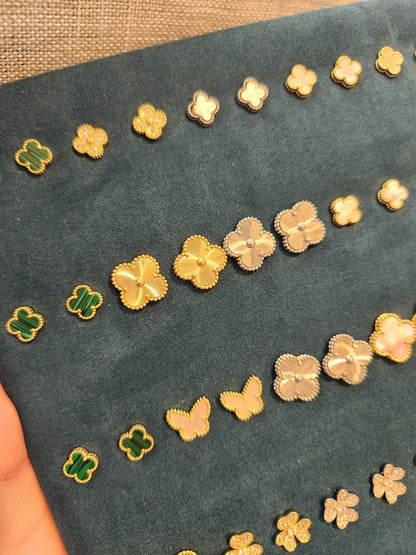 Aros Clovers Laser Trébol Dorado
