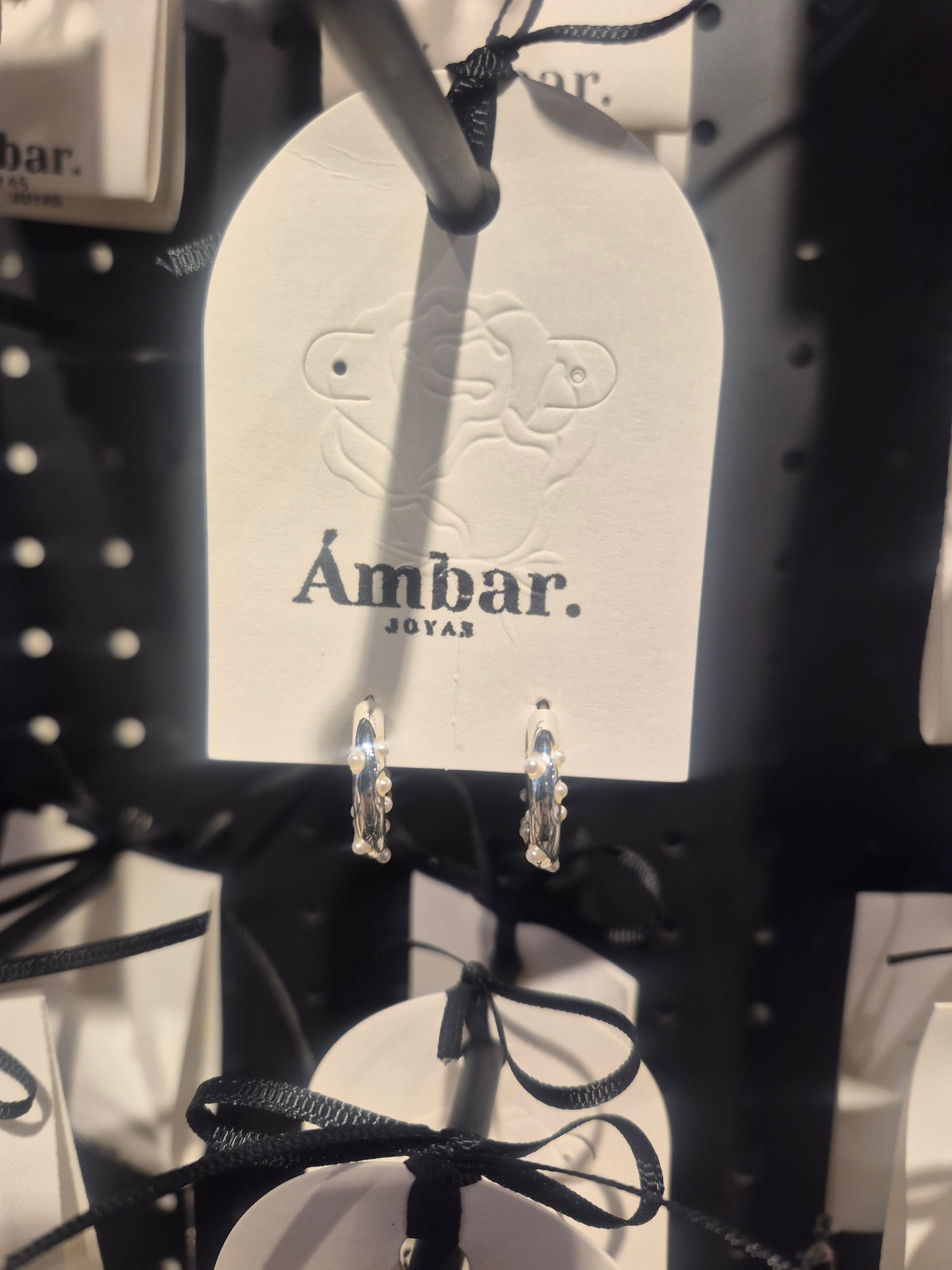 Aros Argollas con Perlas – Baño de Plata