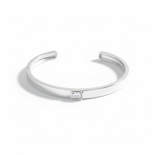 Pulsera Esclava Ajustable Circonita - Baño de Plata 925