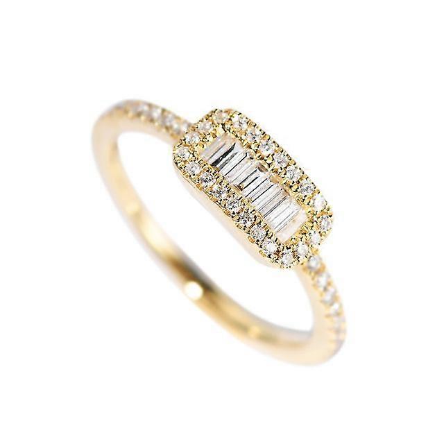 Anillo Halo Rectangular Baguette