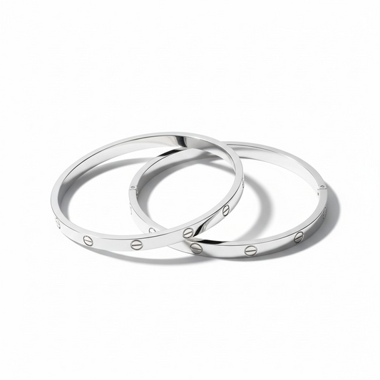 Pulsera Esclava Tipo Love - Baño de Rodio