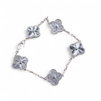 Pulsera Clover Laser Circones Trébol Plateado