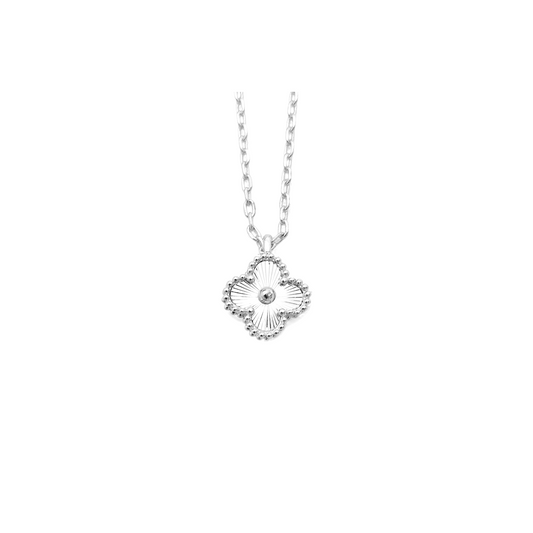 Cadena Sweet Clover Laser – Plata 925, Baño de Rodio