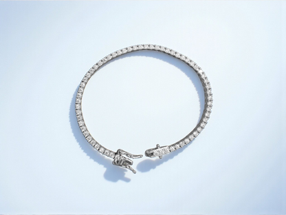 Pulsera Tennis Moissanitas Corte Brillante 2mm - Plata 925