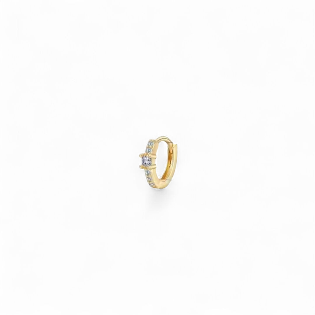Pack de Aros Huggies Dorados – Argollas con Circonita, Lisas y Micro Pavé