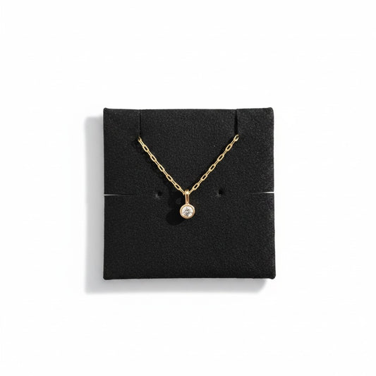 Collar Cadena con Dije Zircón Redondo